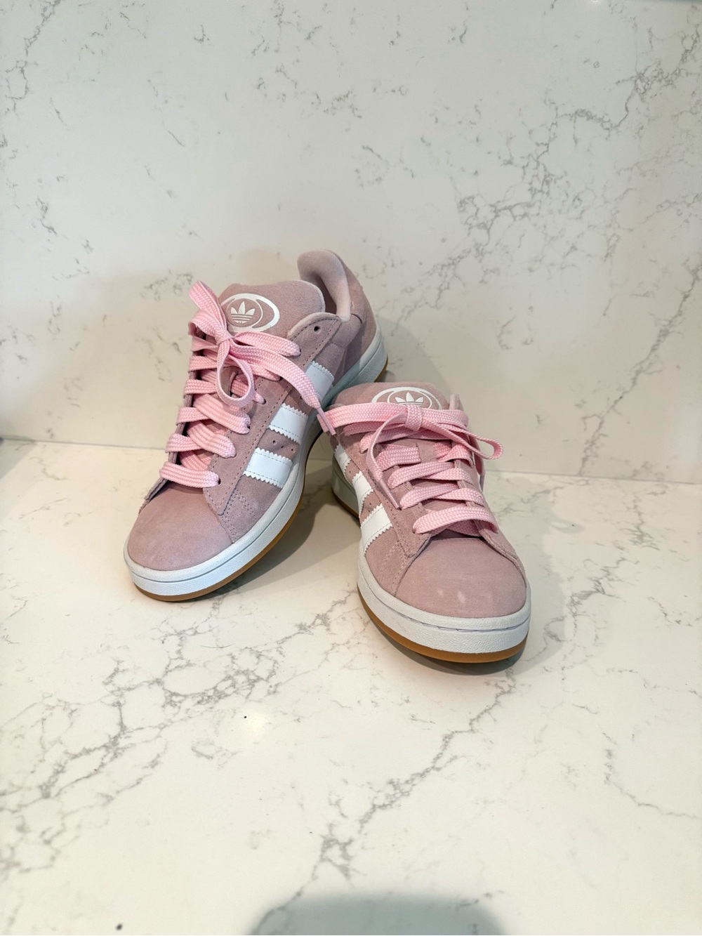 Adidas Kids Pink Suede Campus Sneakers